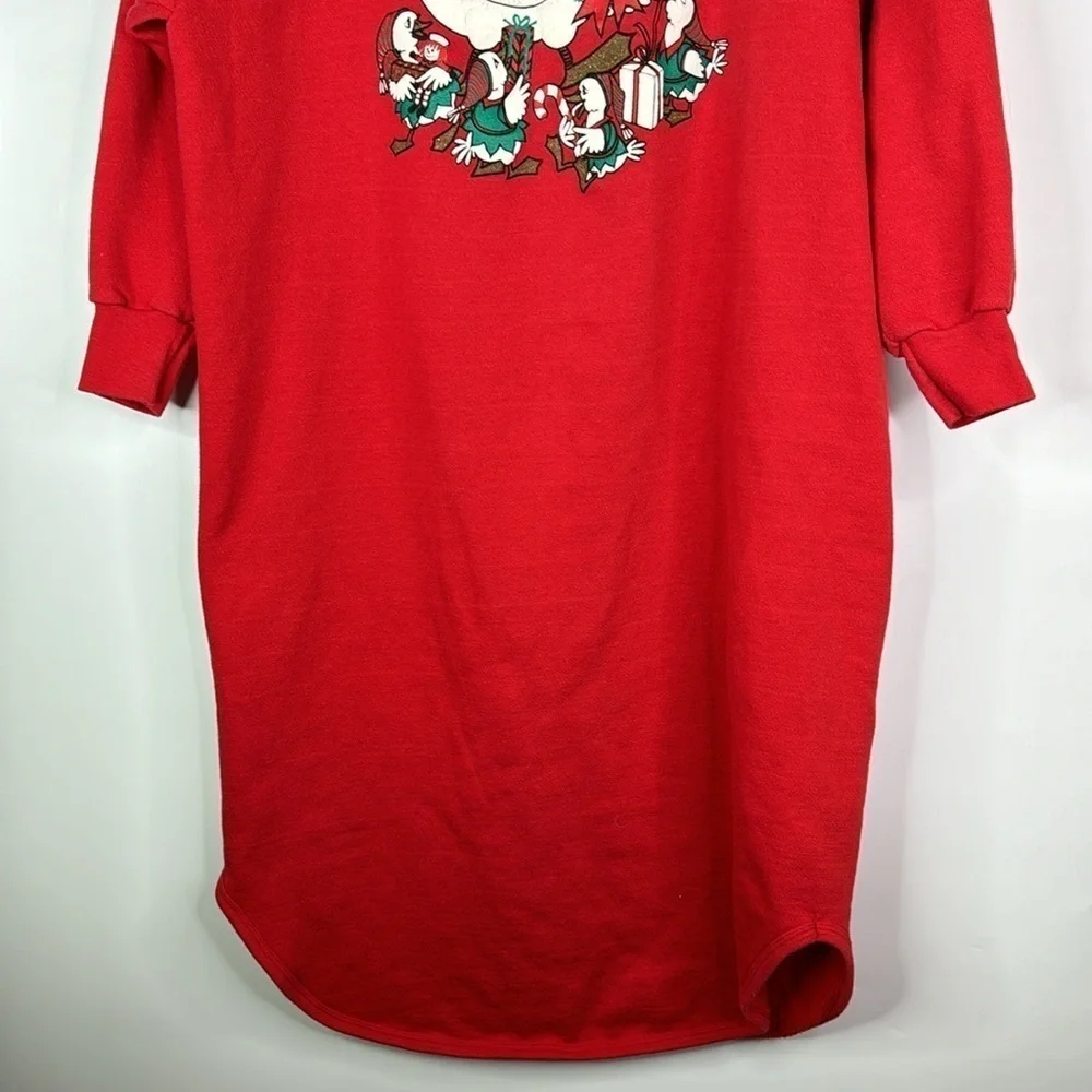Gopher Sport Vintage Christmas Goose Red Long Sleeve Pajama Nightgown Size Large
